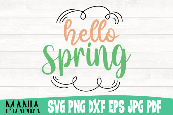 Hello Spring Svg Cut File Design: Graphics for Brand Templates