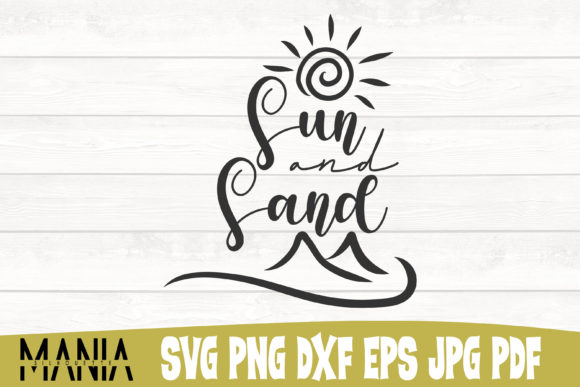 Sun and Sand Svg Cut FIle Design Graphics & Graphic Templates